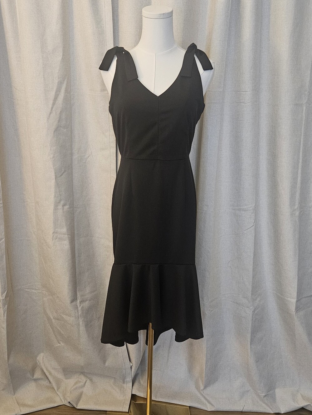 Black Ruffle-Hem Women's Dress